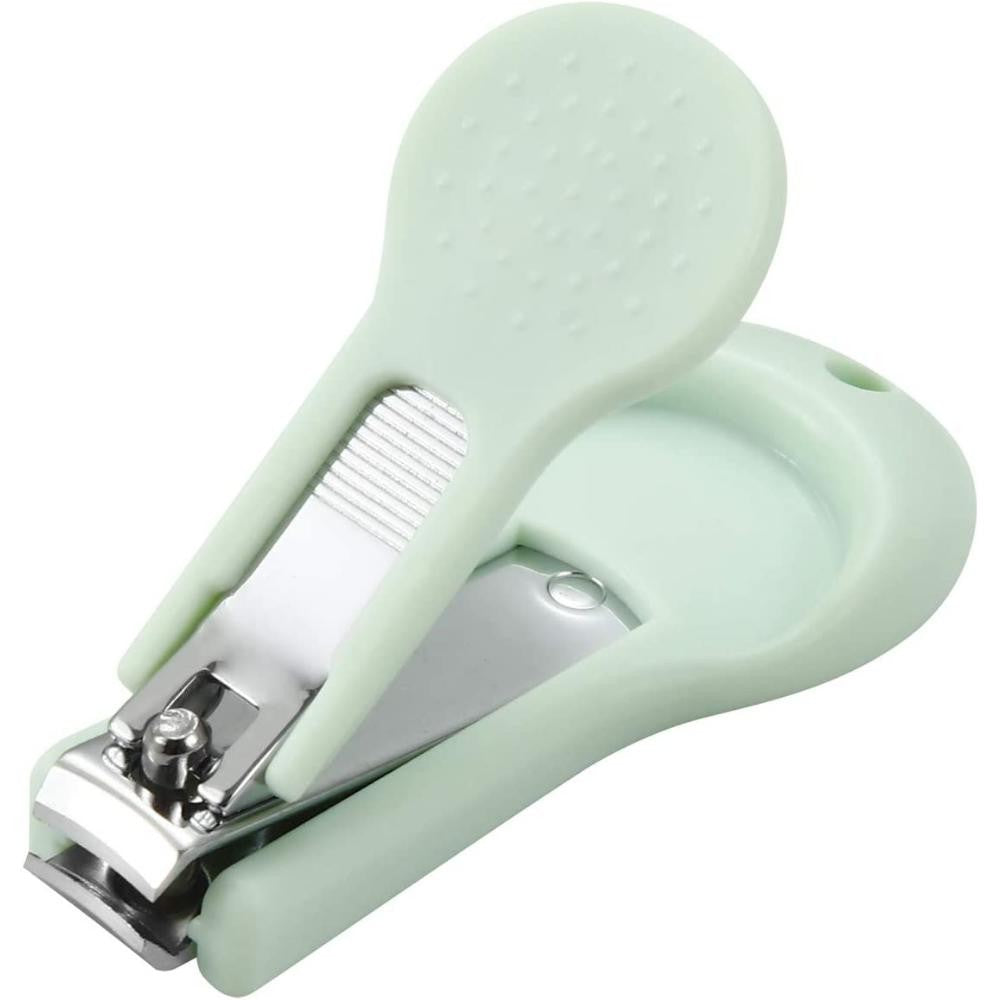 Set 4 Piese Ingrijire Unghii Bebelusi, Vivimall, din ABS+Otel Inoxidabil, Cutie de Depozitare Tip Bufnita, de la 0 Luni, 11.5 x 5 x 11.5 cm, Verde