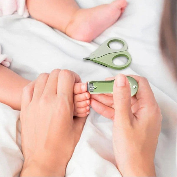 Set 4in1 de Ingrijire Unghii pentru Bebelusi, Vivimall, Cutie de Depozitare Tip Cerb, 0-6 Ani, 11 x 6 x 11 cm, Verde