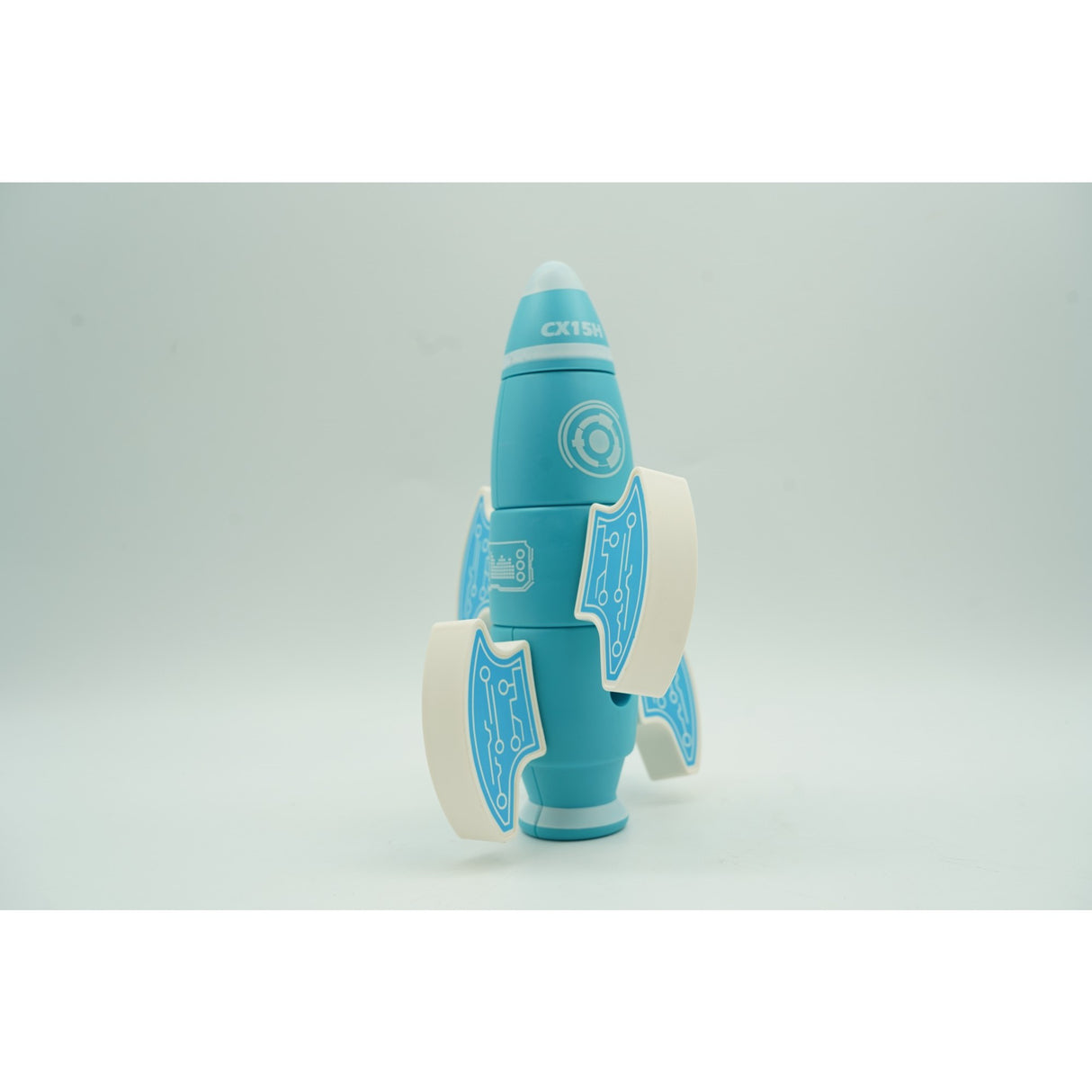 Set inteligent de blocuri magnetice pentru copii, 8 piese, cutie depozitare, racheta, albastru