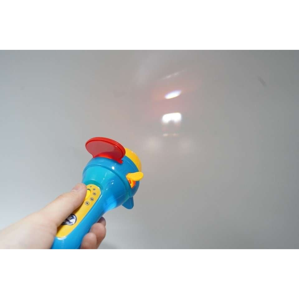 Set jucarie educativa proiector tip lanterna pentru copii, 24 de imagini cu animale, Albastru - vivimall.ro