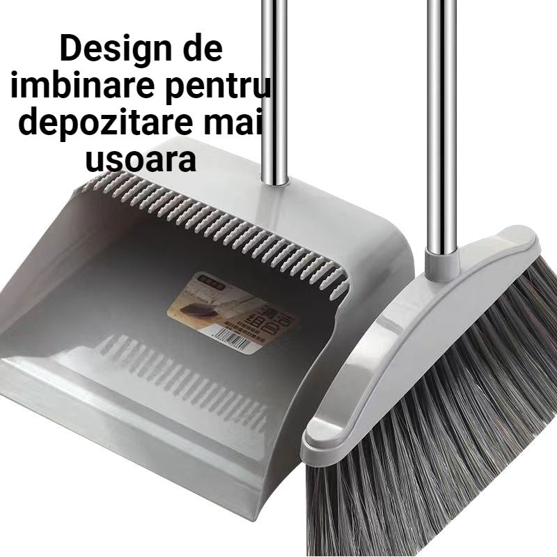 Set matura, faras cu coada si matura silicon, Flippy, Pentru uz casnic, Plastic/Otel, Gri, 90 x 72 x 100 cm