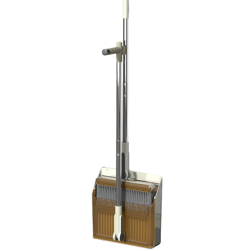 Set Matura si Faras cu Coada Vivimall, cu Dinti de Pieptene pentru Curatare Matura, rotativ, pliabil, detasabil, Otel inoxidabil si Polipropilena, 99 x 30 cm Galben - vivimall.ro