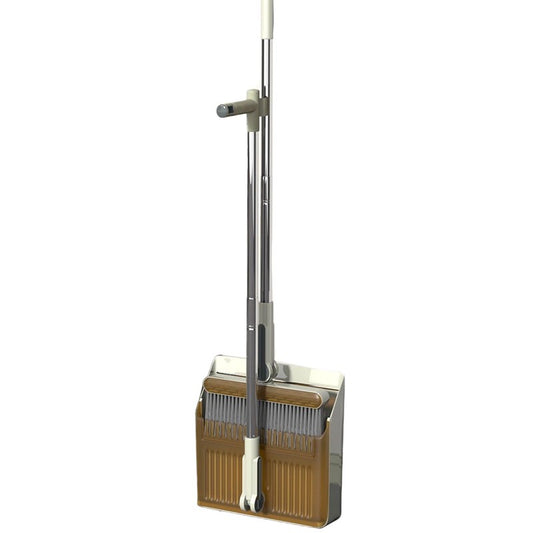 Set Matura si Faras cu Coada Flippy, cu Dinti de Pieptene pentru Curatare Matura, rotativ, pliabil, detasabil, Otel inoxidabil si Polipropilena, 99 x 30 cm Galben