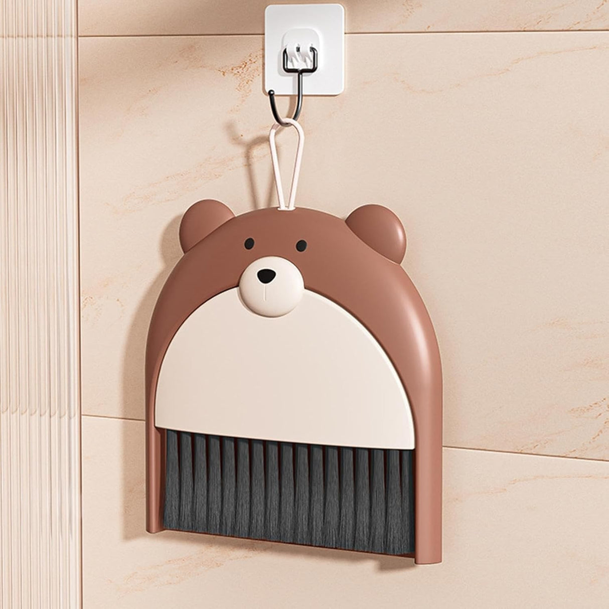 Set Matura si Faras, Flippy, Pentru Birou, din PP, Model Ursulet, 23.5 x 18 cm, Maro