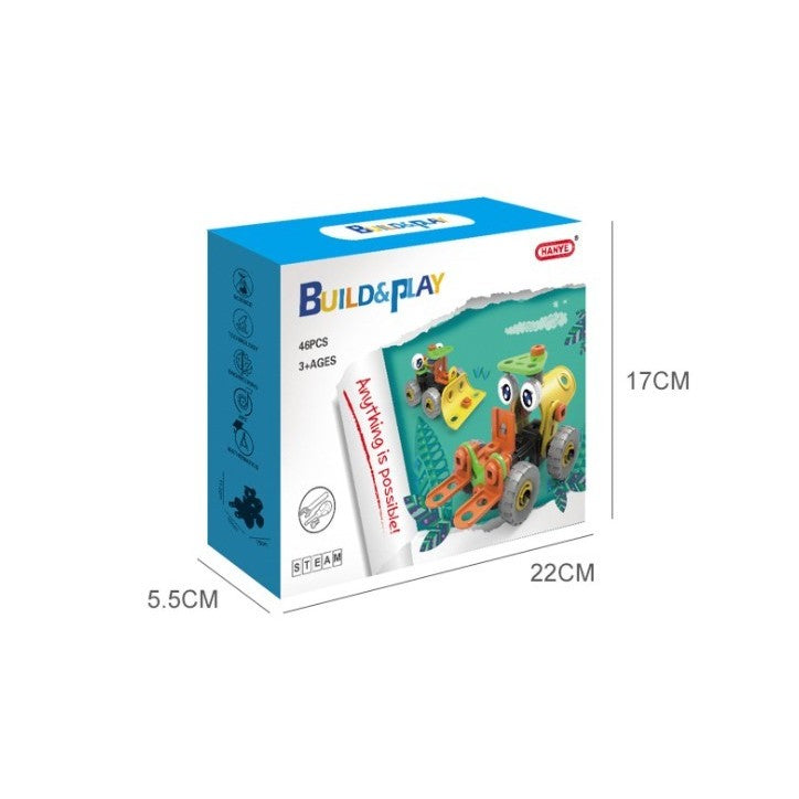 Set Pentru Construit Masini, Educativ Si Creativ, 46 Piese