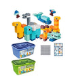 Set piese de constructii pentru copii, Flippy, Animal series, 134 piese, Multicolor - vivimall.ro