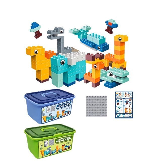 Set piese de constructii pentru copii, Vivimall, Animal series, 134 piese, Multicolor - vivimall.ro