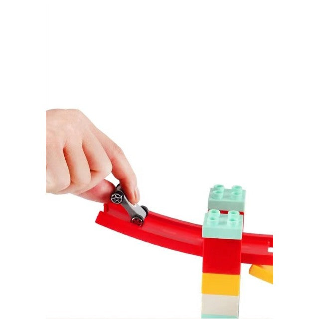 Set piese pentru constructie, Vivimall, Rampa auto, 30 piese, Masinute incluse - vivimall.ro