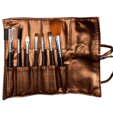 Set Portabil 7 Pensule De Machiaj Cu Husa - vivimall.ro