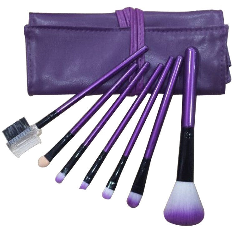 Set Portabil 7 Pensule De Machiaj Cu Husa - vivimall.ro