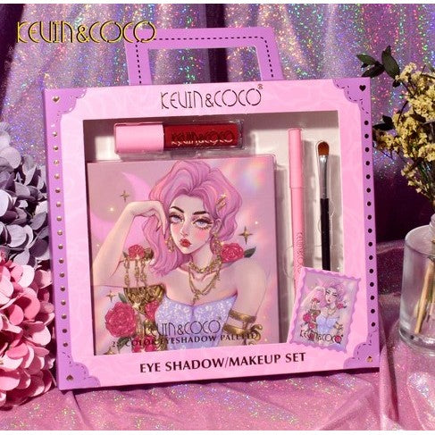 Kit Machiaj 28 Culori Ruj Pensula si Creion | VivaBeauty - vivimall.ro