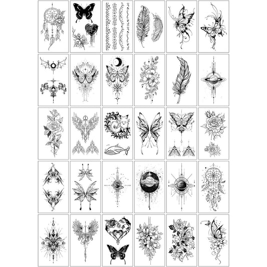 Set 30 Tatuaje Temporare, Pe Baza De Apa - vivimall.ro