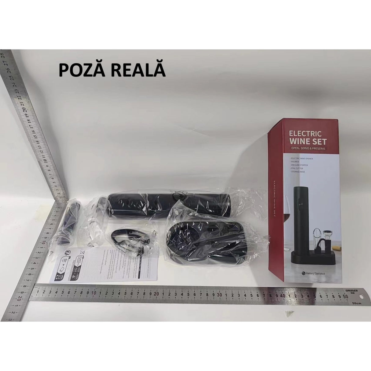 Set Tirbuson Electric din 5 piese, Vivimall, Deschizator Electric, cu Baterii, Multifunctional, 23x14cm, Negru - vivimall.ro