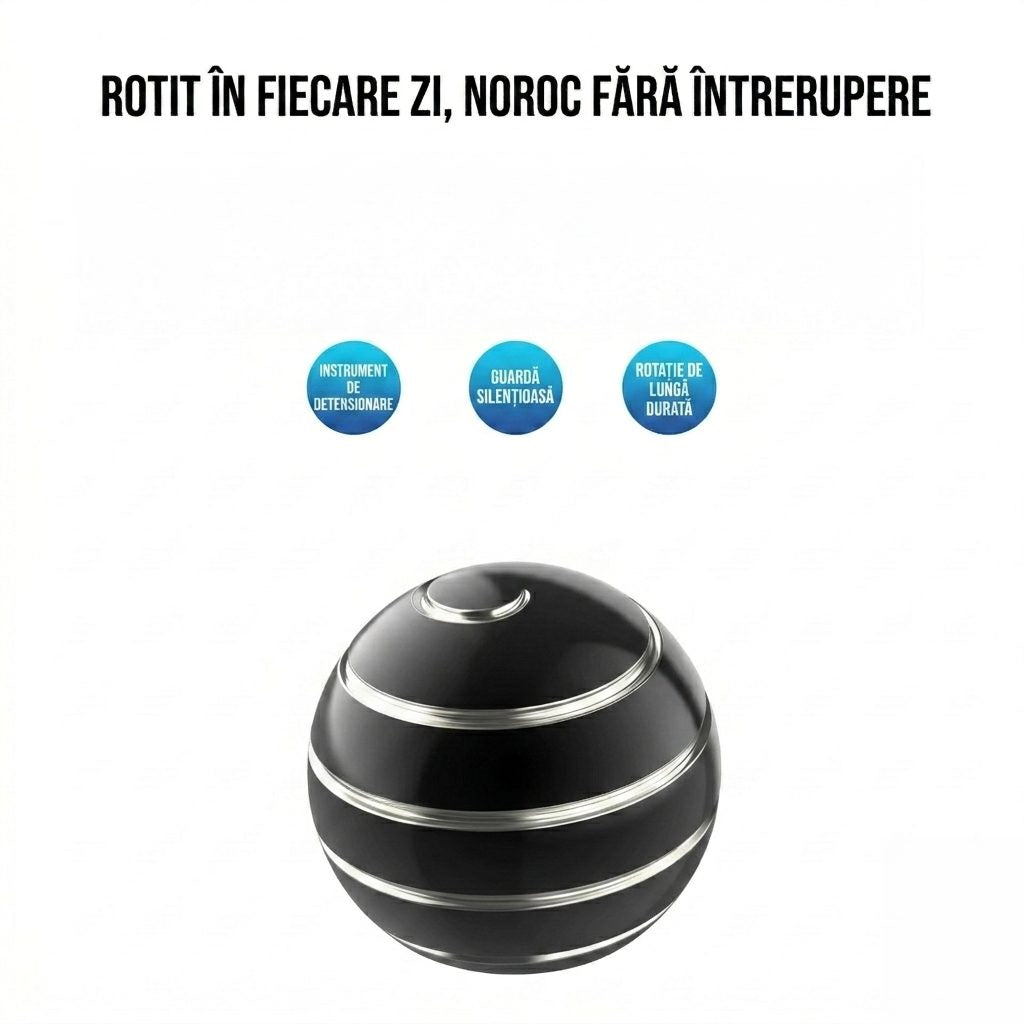 Fidget spinner metalic negru Flippy ținut în mână, demonstrarea dimensiunii compacte de 40 mm