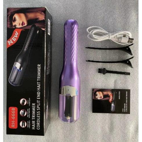 Aparat de Reparare a Varfurilor Despicate, Flippy, Netezirea Firului de Par, din ABS+PC, cu Ioni Negativi, Baterie 500 mAh, 24.8 x 5.3 x 5 cm, Mov