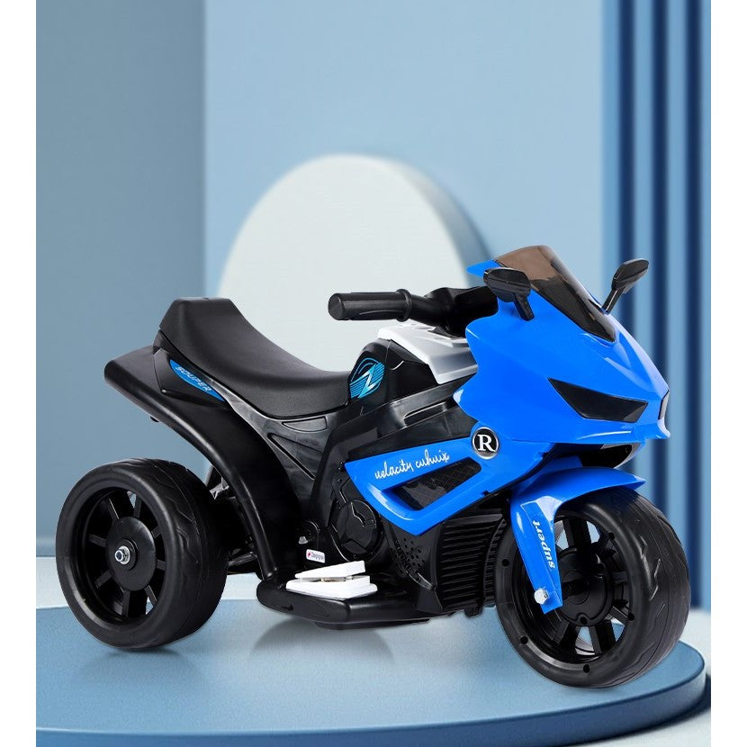 Motocicletă Electrică cu 3 Roti, Vivimall, Acumulator Încarcare, Anti-Rasturnare, Lumini, Sunete, Off-Road, Baterie 6V 4.5Ah, 66x34x43cm, Albastru - vivimall.ro