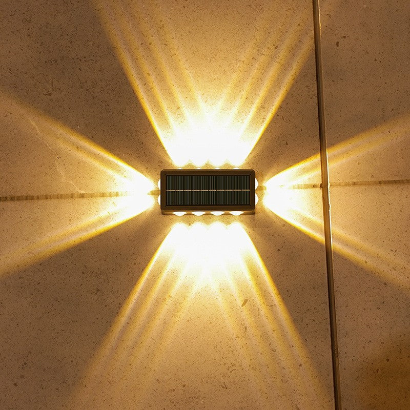 Lampa Solara, Vivimall, 8+4 LED, Lumina Calda, din ABS+PC, 19 x 9.5 cm, IP65, Negru