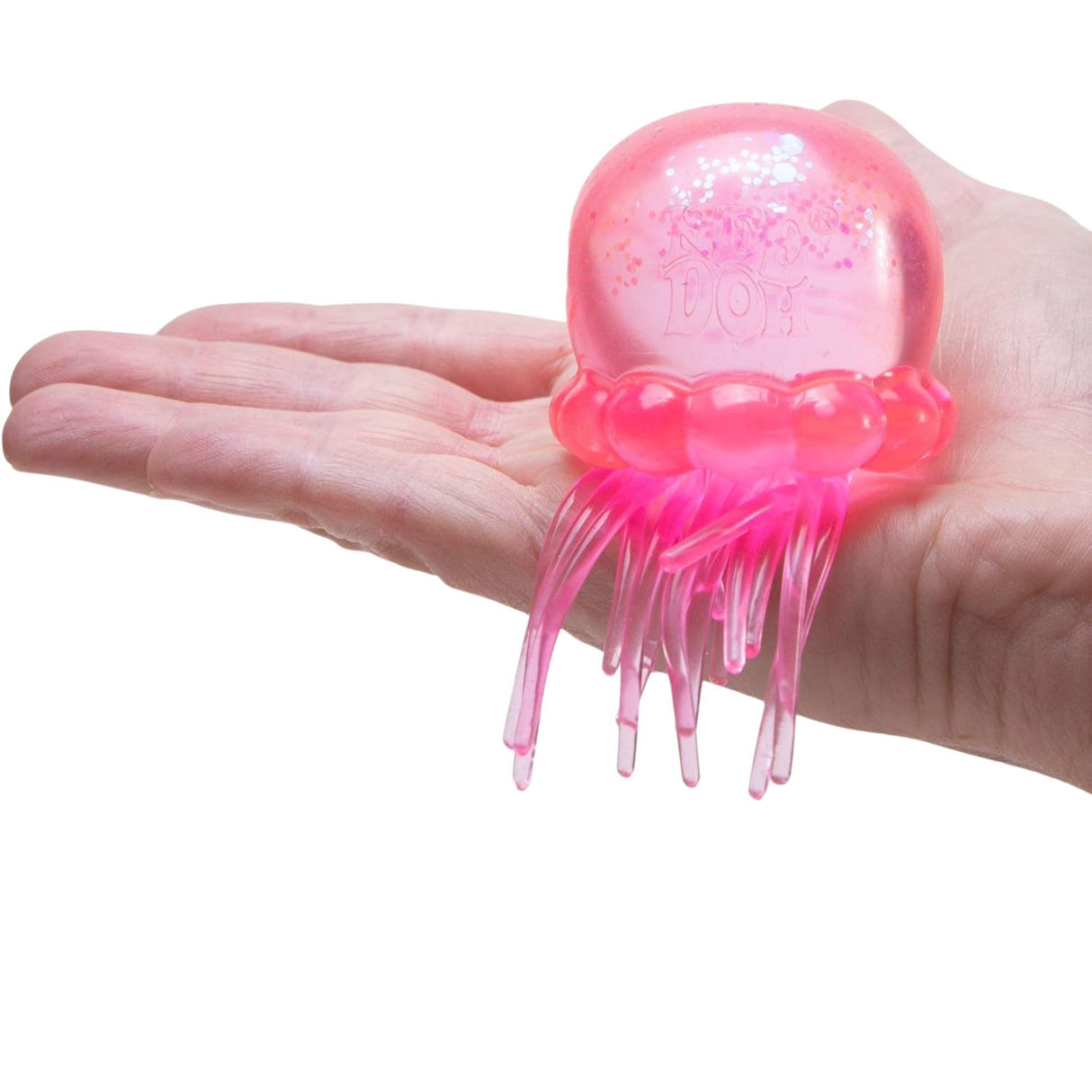 Jucărie antistres squishy Flippy meduză strânsă în palmă, demonstrație elasticitate