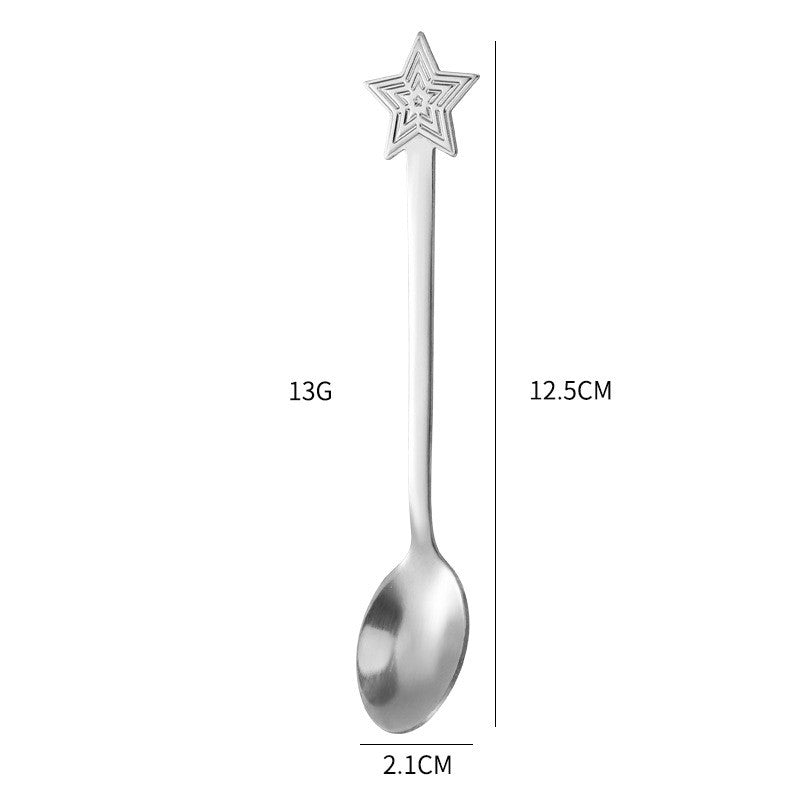 Set 4 Lingurițe Crăciun din Oțel Inoxidabil 410, Modele Festive în