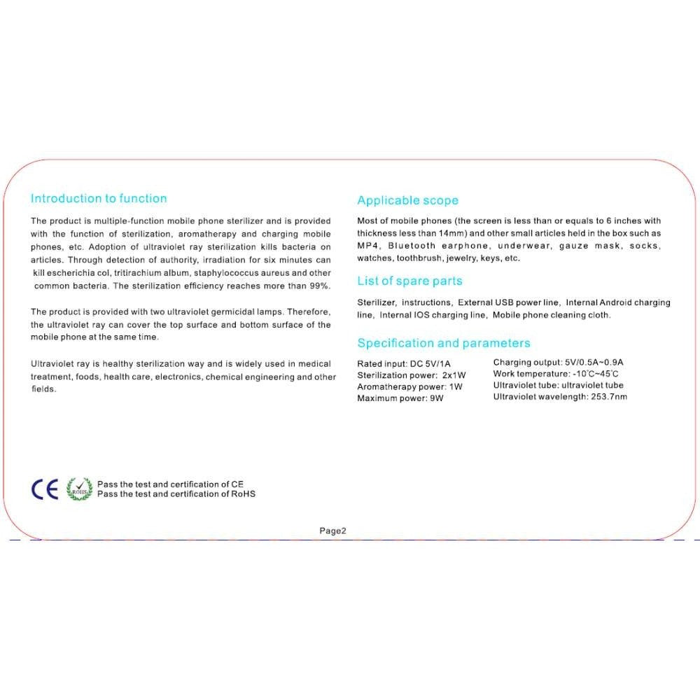 Sterilizator UV Alb pentru telefoane, cu functie difuzor aromatherapy si incarcare USB - vivimall.ro