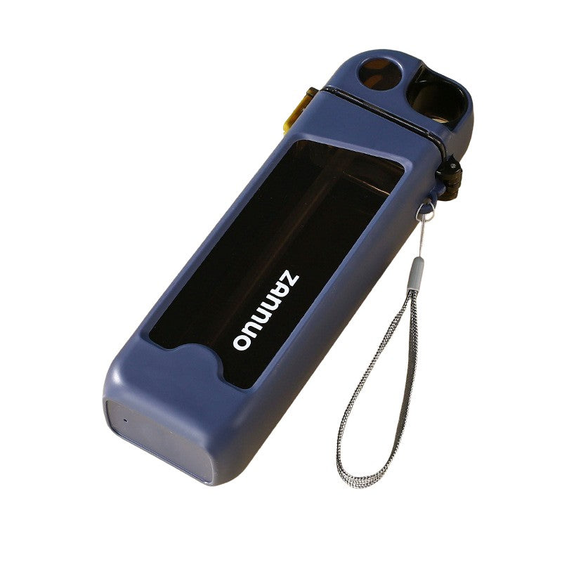 Sticla De Apa Pentru Sport, 350 Ml, Cu Pai Si Capac, 23X7X4.4 Cm, Buton De Blocare, Din Pc - vivimall.ro