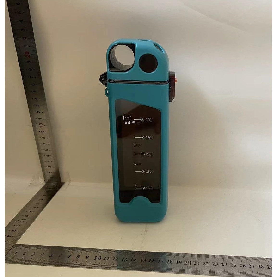 Sticla de Apa pentru Sport, Vivimall, 350 ml, cu Pai si Capac, 23x7x4.4 cm, Buton de Blocare, din PC, Bleu - vivimall.ro