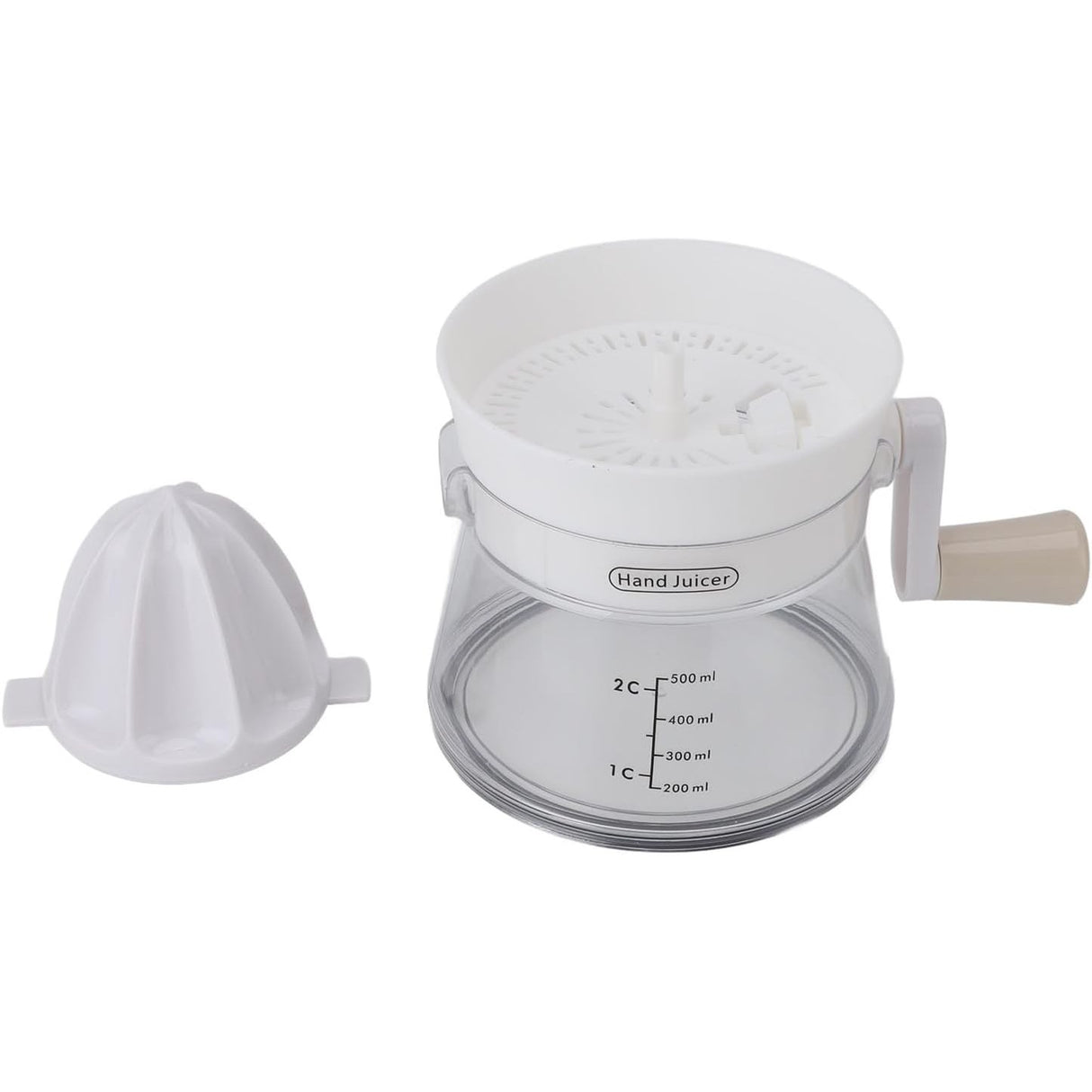 Storcator de Citrice Manual, Vivimall, Rezistente, Usor de Folosit si Depozitat, Durabil, Calitativ, 16.5x13cm, Transparent/ Alb - vivimall.ro
