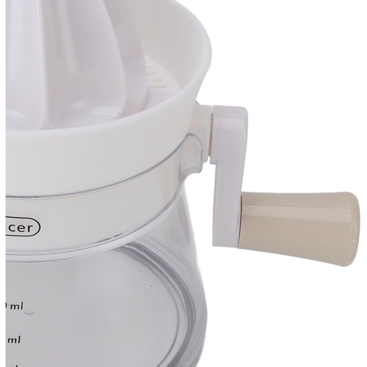 Storcator de Citrice Manual, Vivimall, Rezistente, Usor de Folosit si Depozitat, Durabil, Calitativ, 16.5x13cm, Transparent/ Alb - vivimall.ro