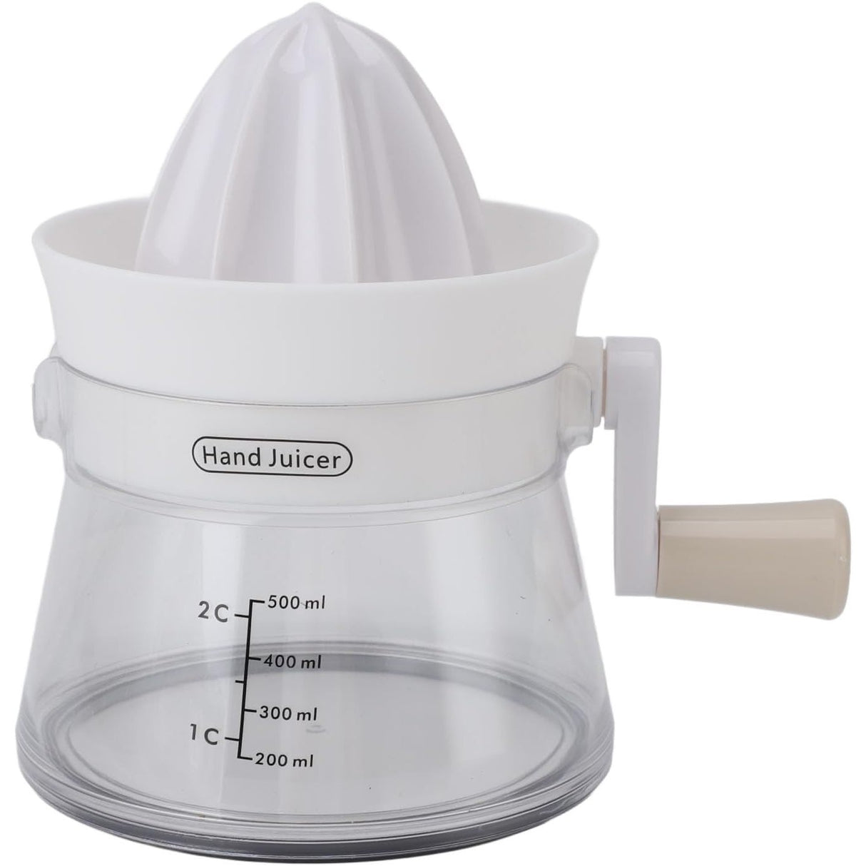 Storcator de Citrice Manual, Vivimall, Rezistente, Usor de Folosit si Depozitat, Durabil, Calitativ, 16.5x13cm, Transparent/ Alb - vivimall.ro