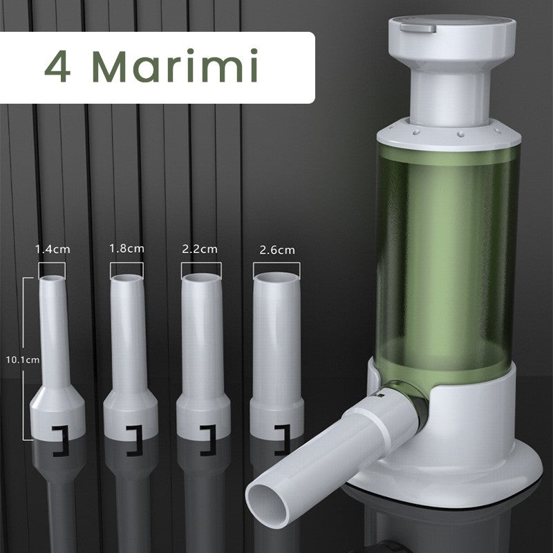 Aparat de Umplut Carnati, Vivimall, Manual Rezistent, Usor de Folosit si Depozitat, Durabil, Calitativ, 4 Tuburi/Marimi Incluse, 26.3 x 11 x 11 cm, Transparent Verde