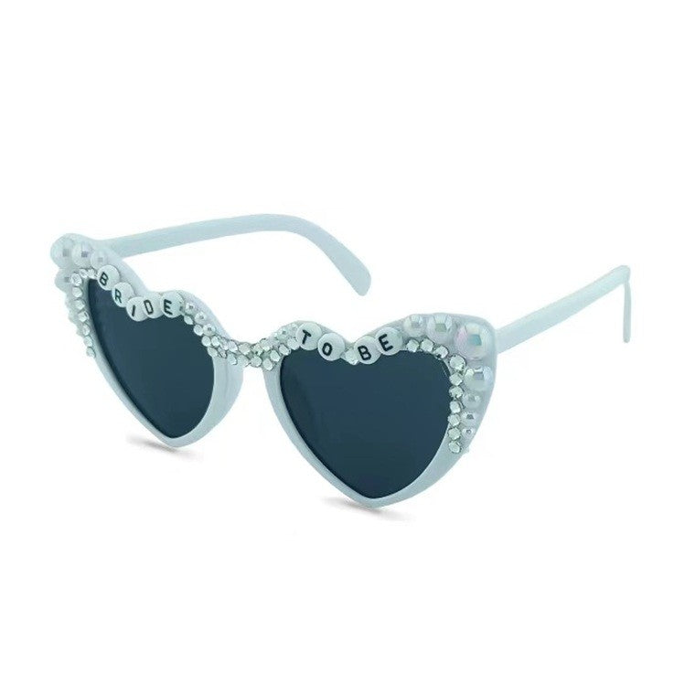 Ochelari Decorativi, Vivimall, Model Bride to Be, cu Perle, pentru Nunta, din PC, 15.3 x 5.7 x 14.5 cm, Alb - vivimall.ro