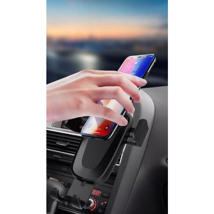 Suport auto cu incarcare wireless (inductie), Fast Charge WUW W2 negru - vivimall.ro