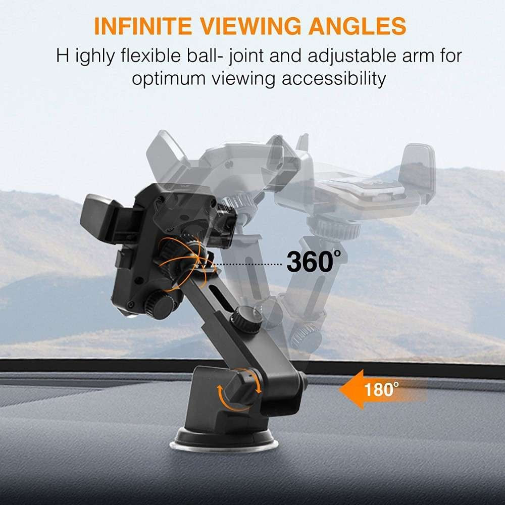 Suport auto Flippy 3rd pentru telefon, Negru - vivimall.ro