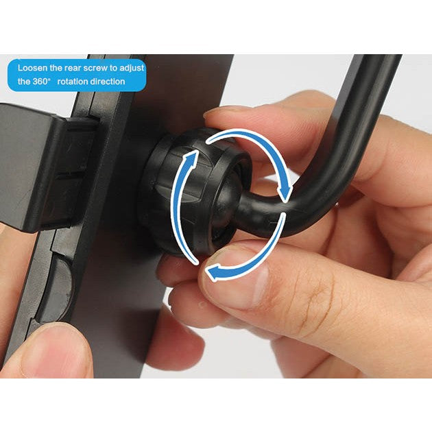 Suport auto Vivimall cu atasare la oglinda retrovizoare, rotativ 360 de grade și retractabil, multifuncțional, compatibil cu toate telefoanele mobile, Finisaj Carbon, Negru - vivimall.ro