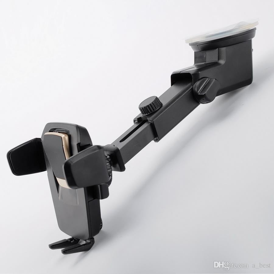 Suport auto pentru telefon, 2nd A1 Telescopic cu Ventuza Negru - vivimall.ro