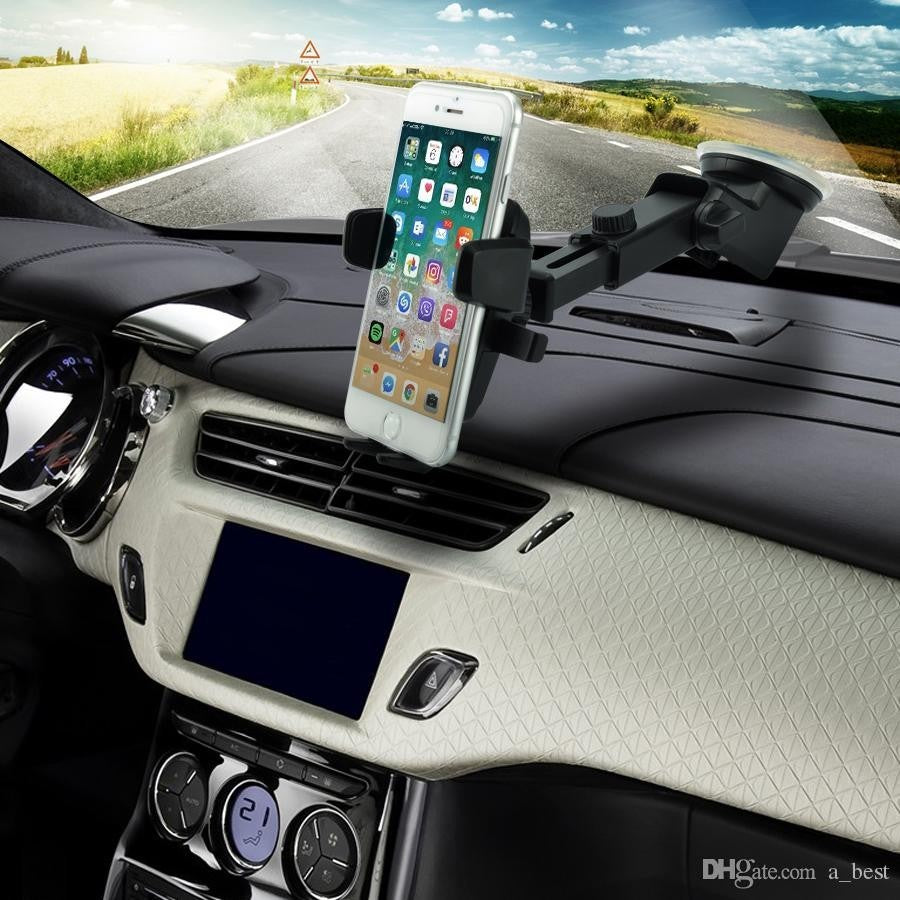 Suport auto pentru telefon, 2nd A1 Telescopic cu Ventuza Negru - vivimall.ro