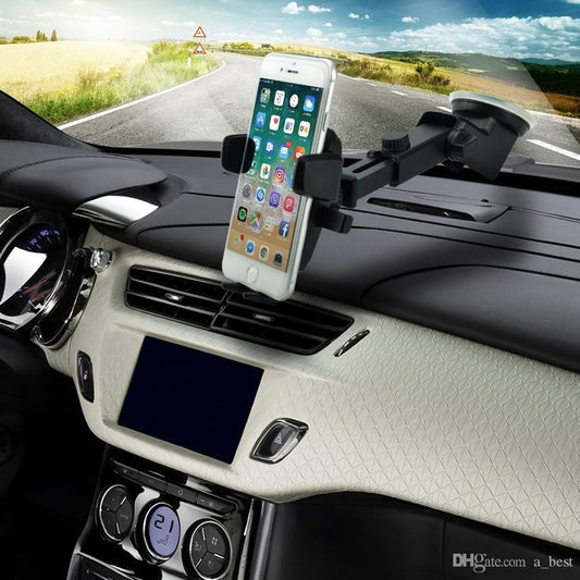 Suport auto pentru telefon, 2nd A1 Telescopic cu Ventuza Negru - vivimall.ro