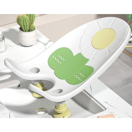 Suport de Baie Bebelusi, Vivimall, 0-12 luni, Montare pe Chiuveta/Lavoar/Cada, Ventuze Antiderapante cu Intaltime Reglabila, 50 x 24 x 12.5 cm, Alb - vivimall.ro