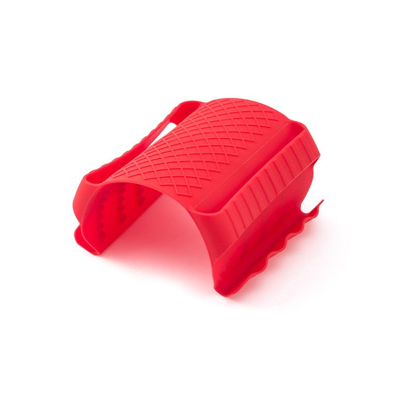 Suport de Silicon Multifunctional de Mana, Vivimall, pentru Cuptor, Alimente Fierbinti, Carne, Izolare Termica, Anti-alunecare, 18x12x1.5 cm, Rosu - vivimall.ro