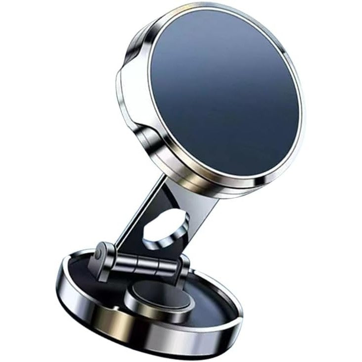 Suport de Telefon, Vivimall, cu Adeziv, din ABS si Magnet, Pliabil, Diametru 4.4 cm, Universal, Argintiu - vivimall.ro