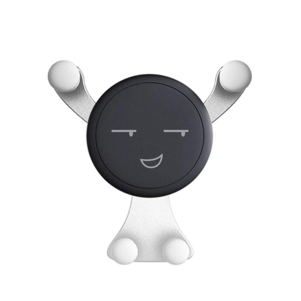 Suport de Telefon, Vivimall, pentru Ventilatie, din ABS si Silicon, 11 x 10 x 4 cm, pentru Telefon 4.0 - 6.0 inch, Model Smiley Face, Argintiu - vivimall.ro
