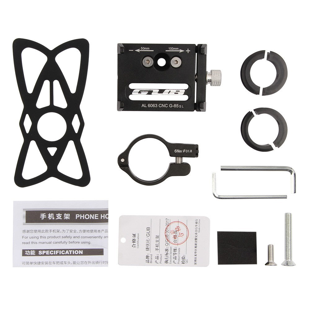 Suport de telefon pentru bicicleta/motocicleta/scuter/trotineta, GUB G-85SL Negru - vivimall.ro