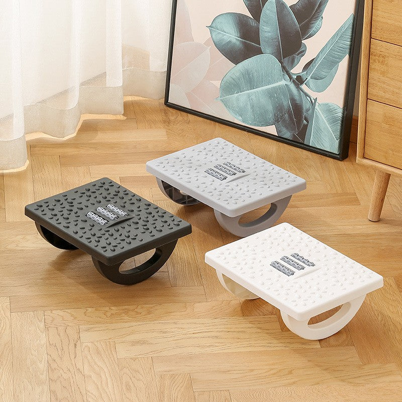 Suport Ergonimic Pentru Picioare, Plastic, Cu Role De Masaj Pentru Talpi, Pentru Birou, Usor De Transportat, Detasabil, 33.5X24X12 Cm