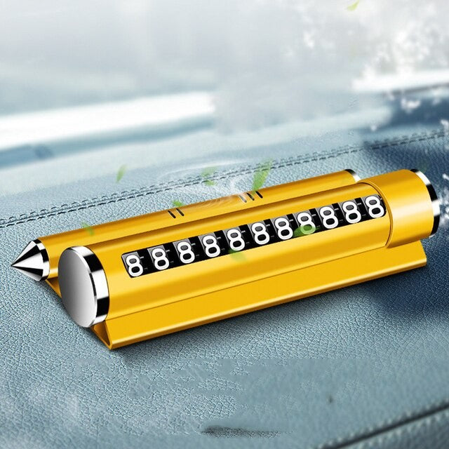 Suport numar de telefon cu odorizant Vivimall pentru parcare Galben - vivimall.ro