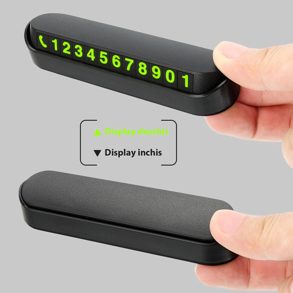 Suport numar telefon Vivimall, afisaj parcare numar telefon/parcare temporara, Negru - vivimall.ro