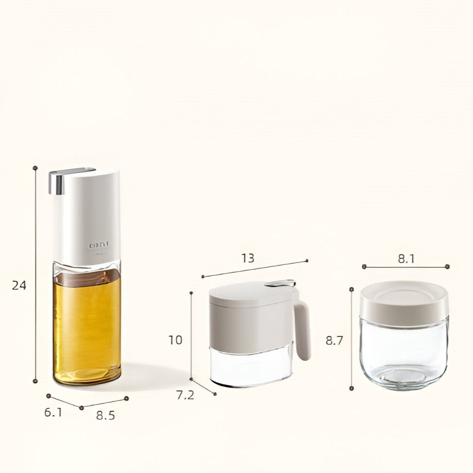 Suport pentru Depozitare Condimente, Ulei, Otet, Vivimall, Montare pe Perete din 9 Piese, Uz Casnic, pentru Bucatarie, 24 x 21.9 x 31.5cm, Alb - vivimall.ro