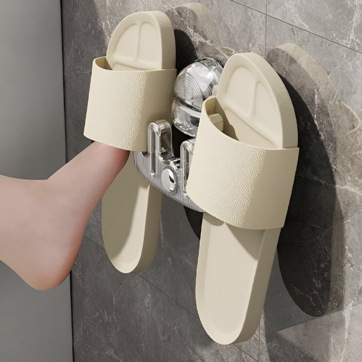 Suport pentru Incaltamintea de Casa, Vivimall, fara Perforare, Montare pe Perete, Prindere Adeziva, 11.6x11x4.8cm, Transparent - vivimall.ro