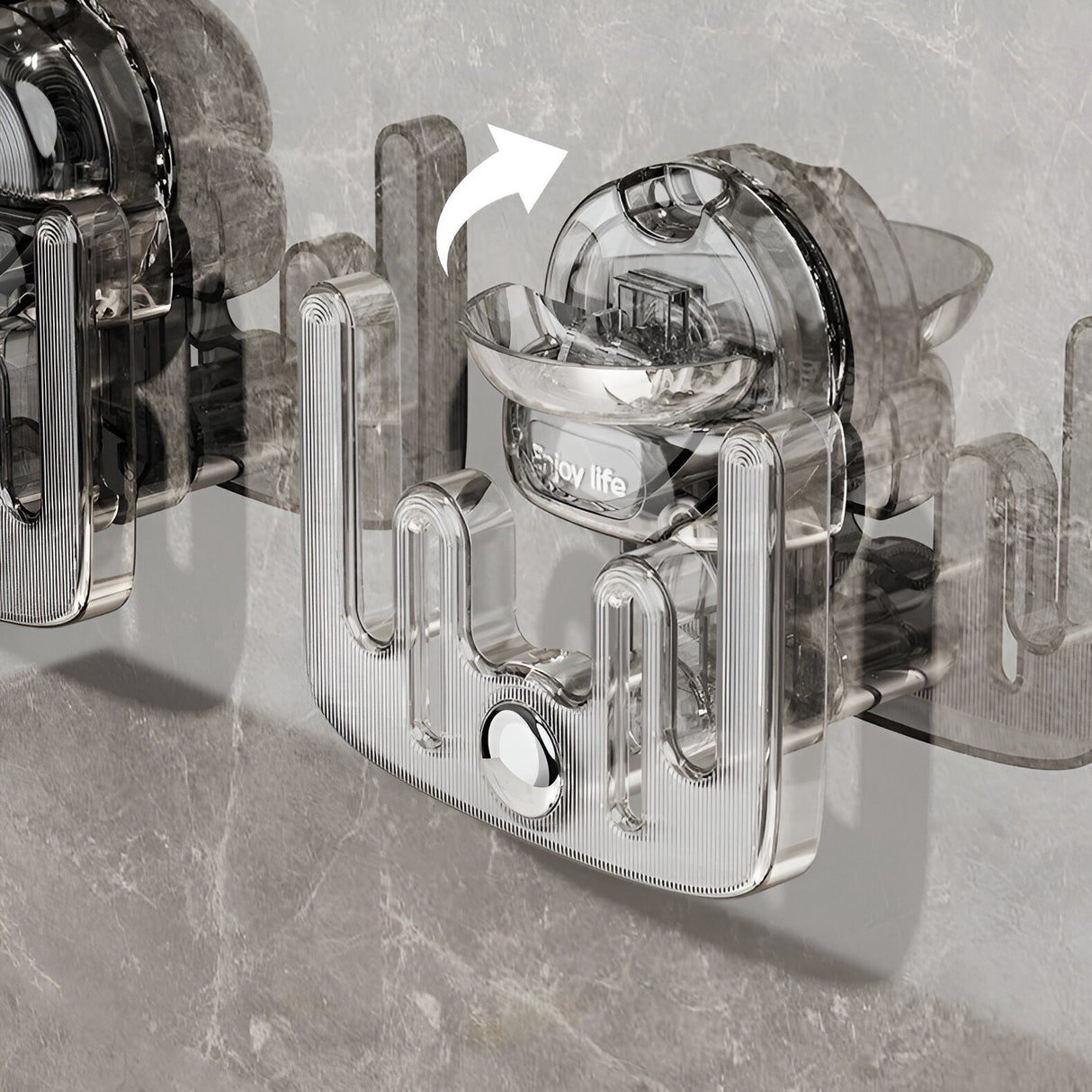 Suport pentru Incaltamintea de Casa, Vivimall, fara Perforare, Montare pe Perete, Prindere Adeziva, 11.6x11x4.8cm, Transparent - vivimall.ro