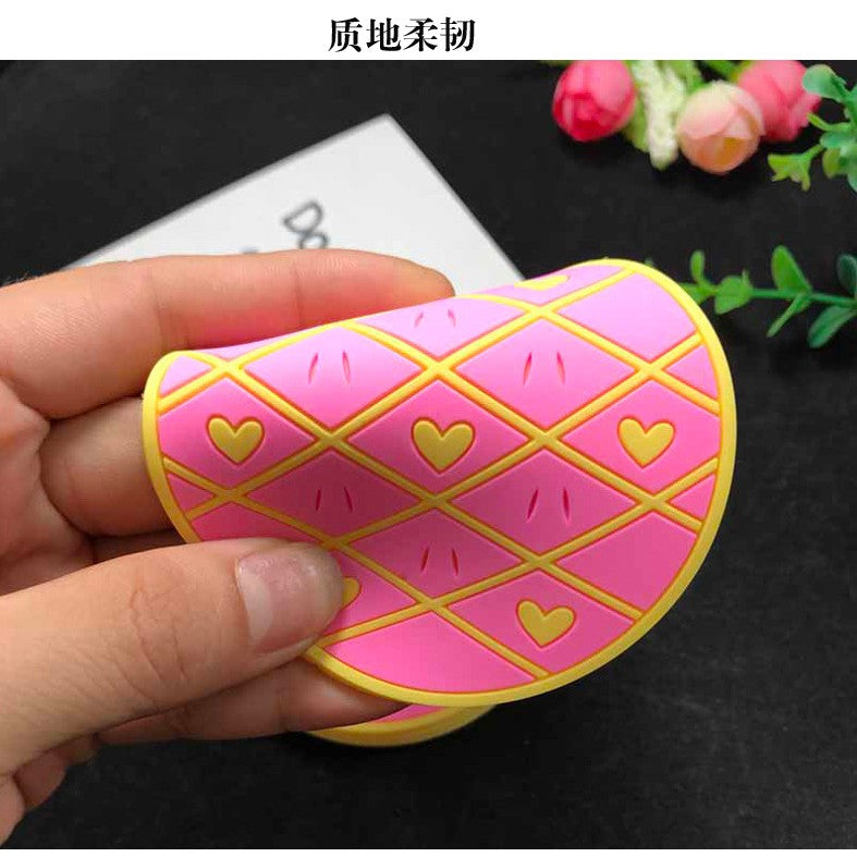 Suport pentru Pahar, Vivimall, Model Ananas, din PVC, 12 x 9 cm, Rezistent la Caldura, Roz - vivimall.ro