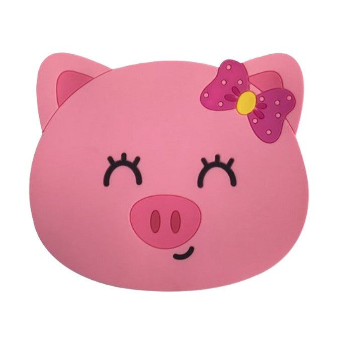 Suport pentru Pahar, Vivimall, Model Urs Purcelus, din PVC, 15.5x15.5 cm, Rezistent la Caldura, Roz - vivimall.ro